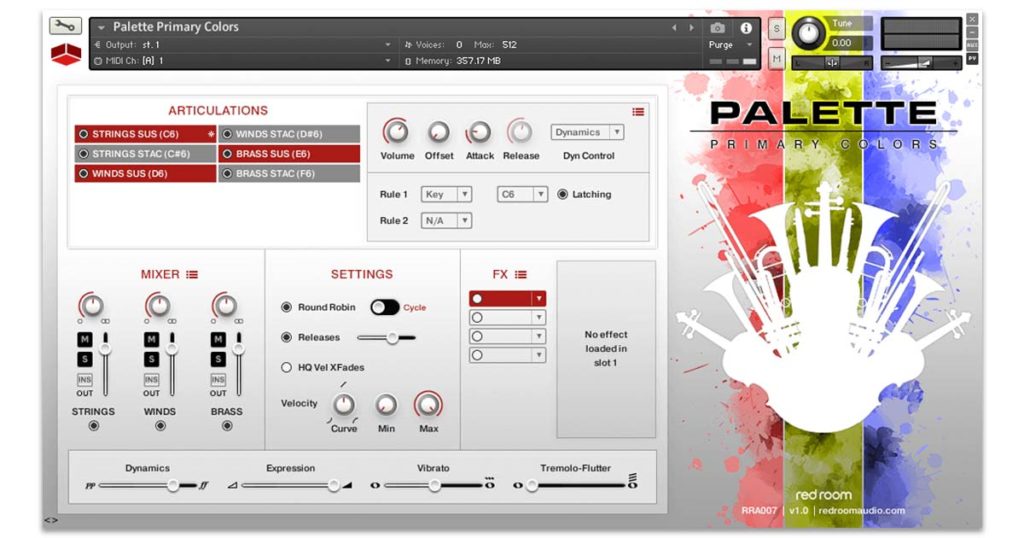 Redroom Audio - Palette Primary Colors Free Kontakt Library